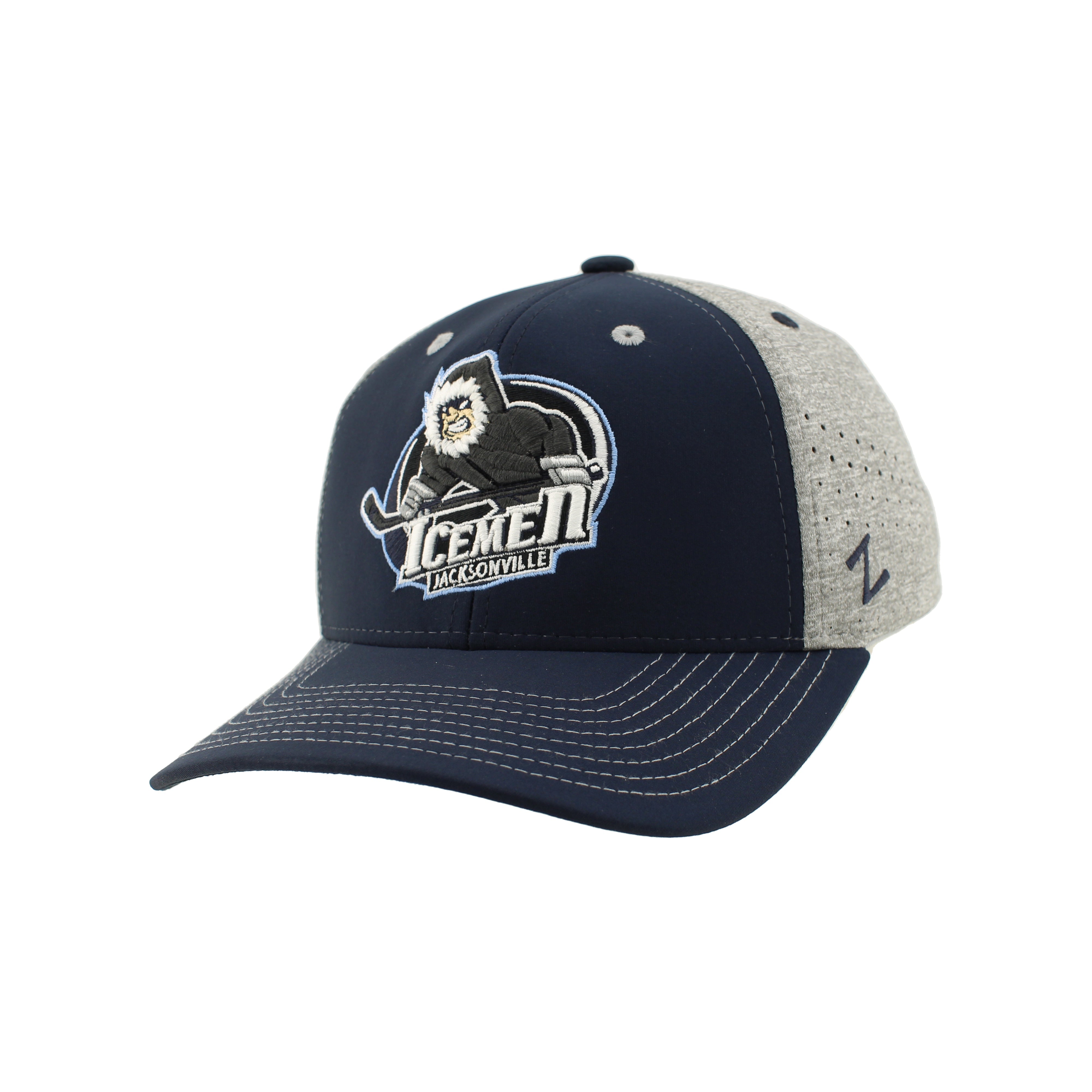 Jacksonville Icemen Action Dk Nvy/Lt Heather Grey Hat
