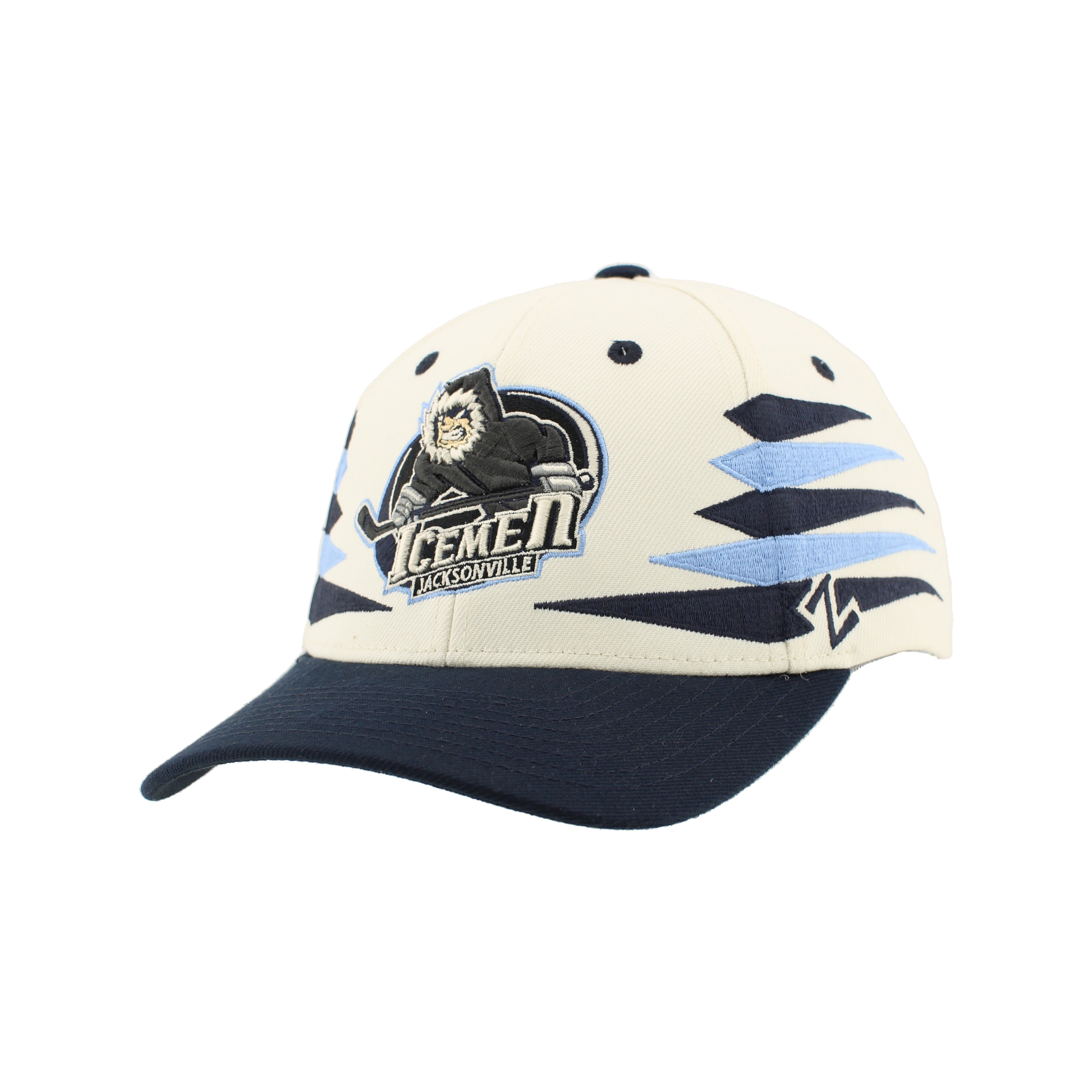 Jacksonville Icemen Competitor Ivory/ Dk Navy Arch Diamond Hat