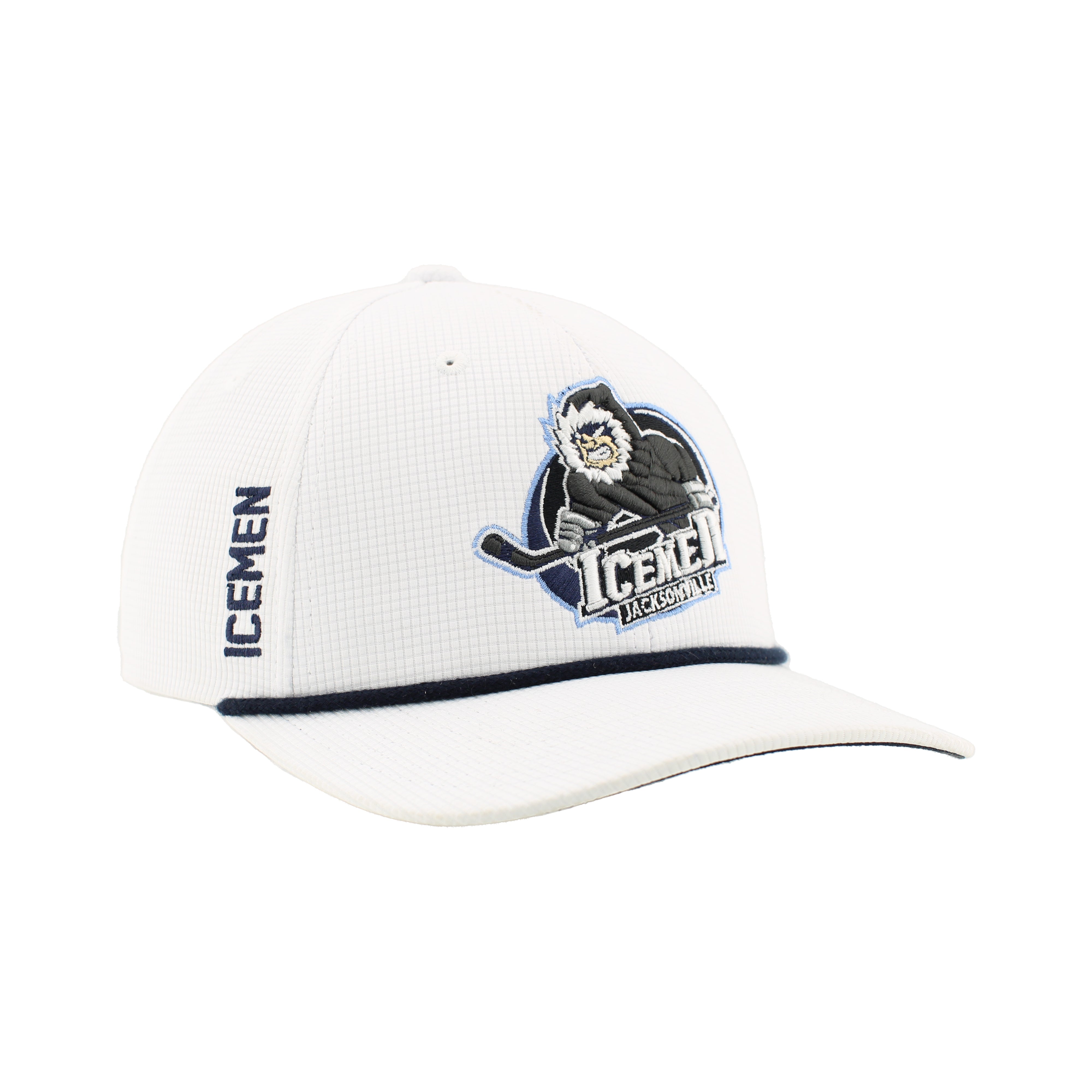 Jacksonville Icemen Backspin White/Dark Navy Caddie 3D Adjustable Hat