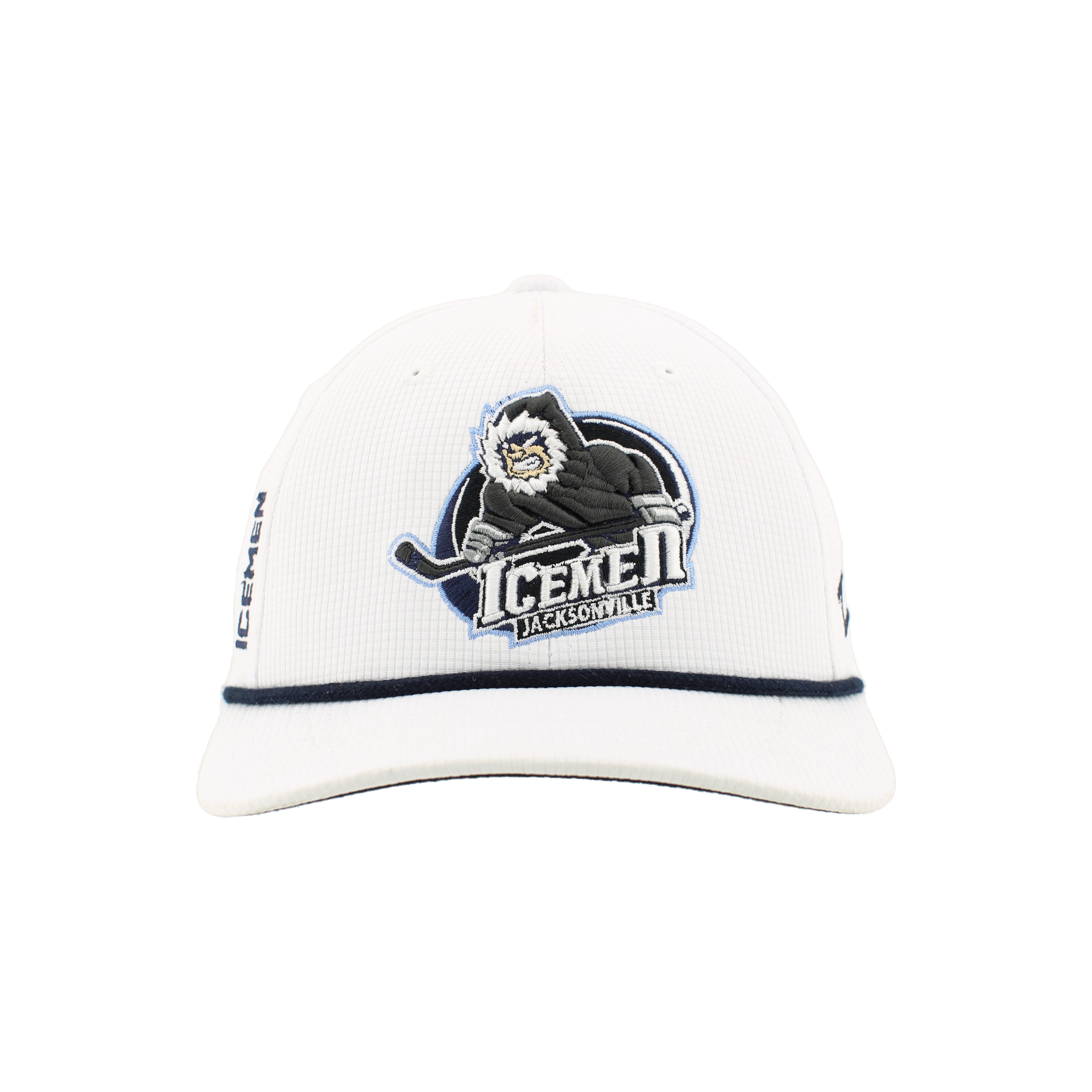 Jacksonville Icemen Backspin White/Dark Navy Caddie 3D Adjustable Hat