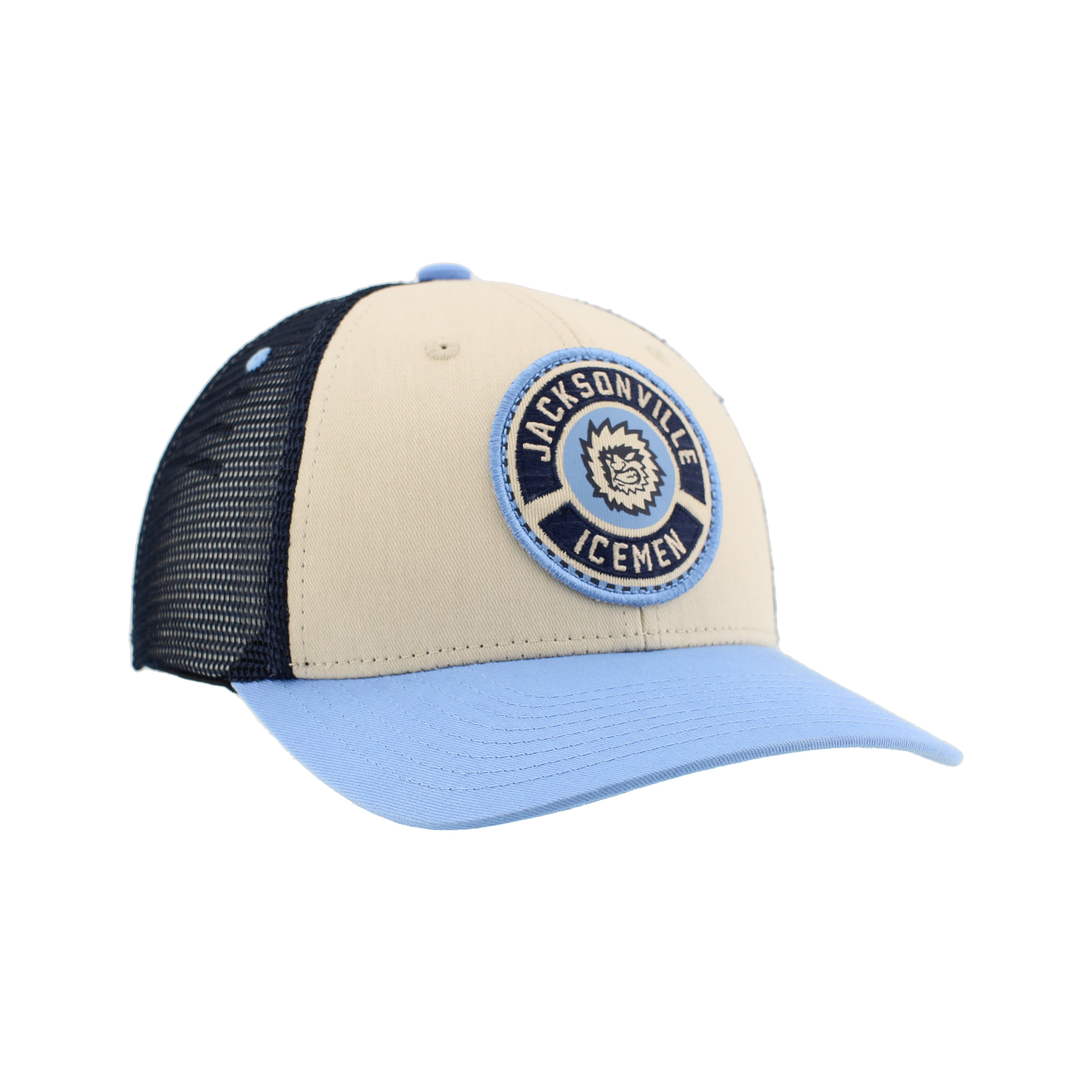 Jacksonville Icemen Homespun Stone/Lt Blue/Navy Adjustable Hat