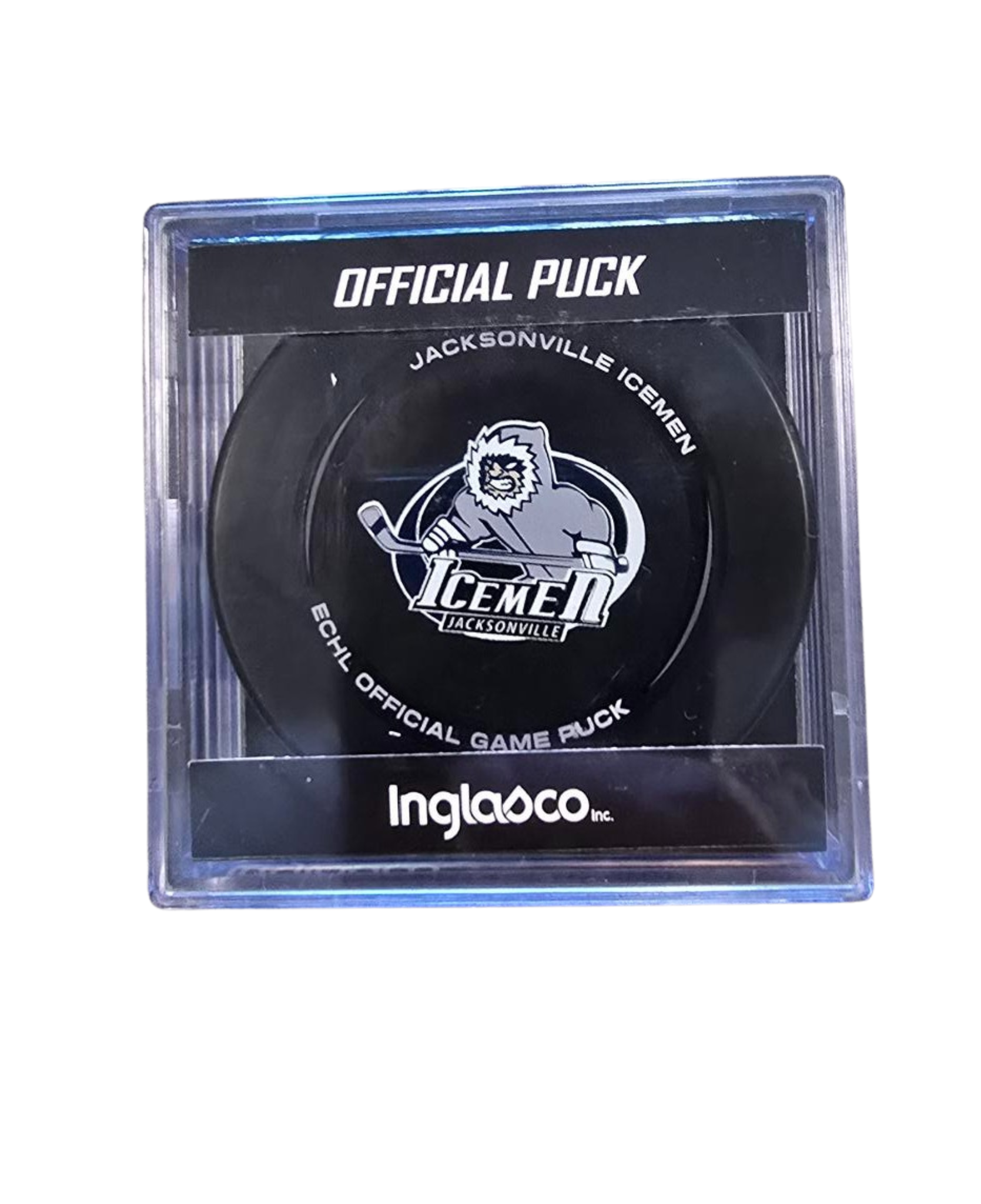 Jacksonville Icemen Official Game Puck in Cube