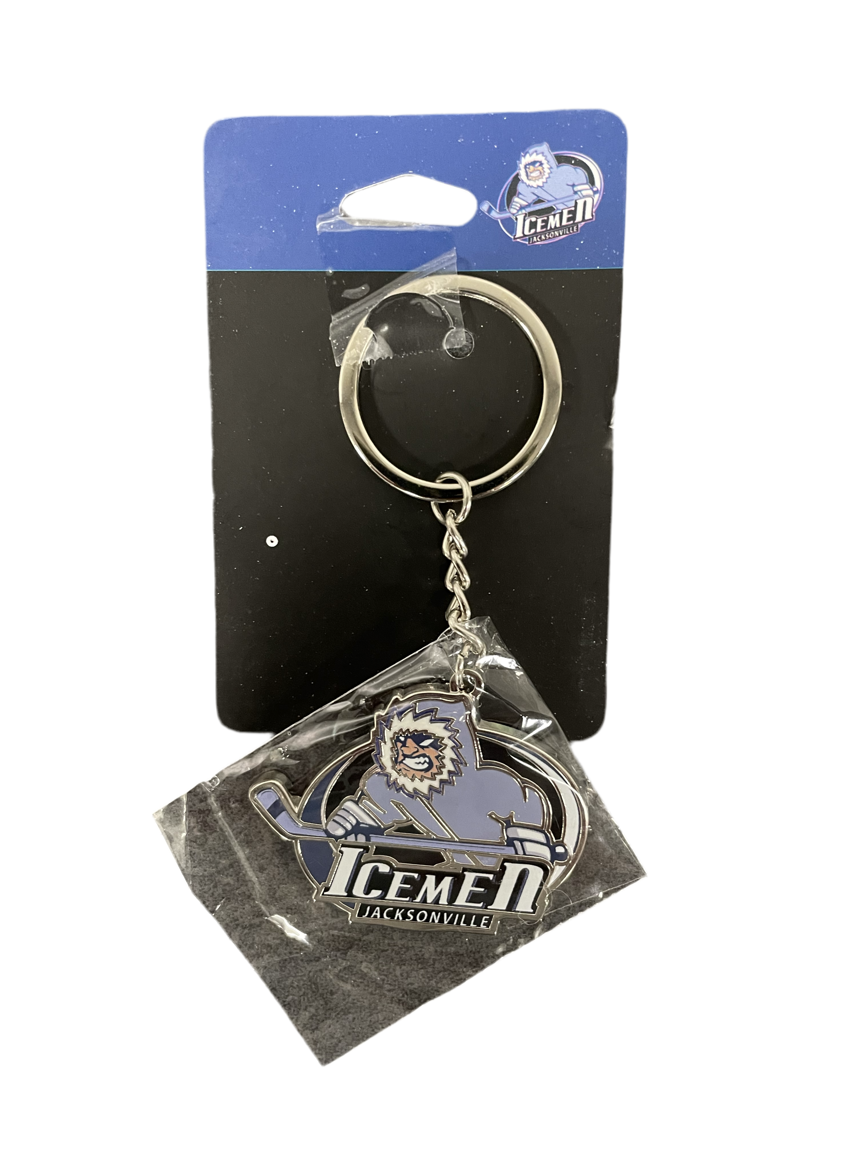 Jacksonville Icemen Wordmark Metal Logo Keychain