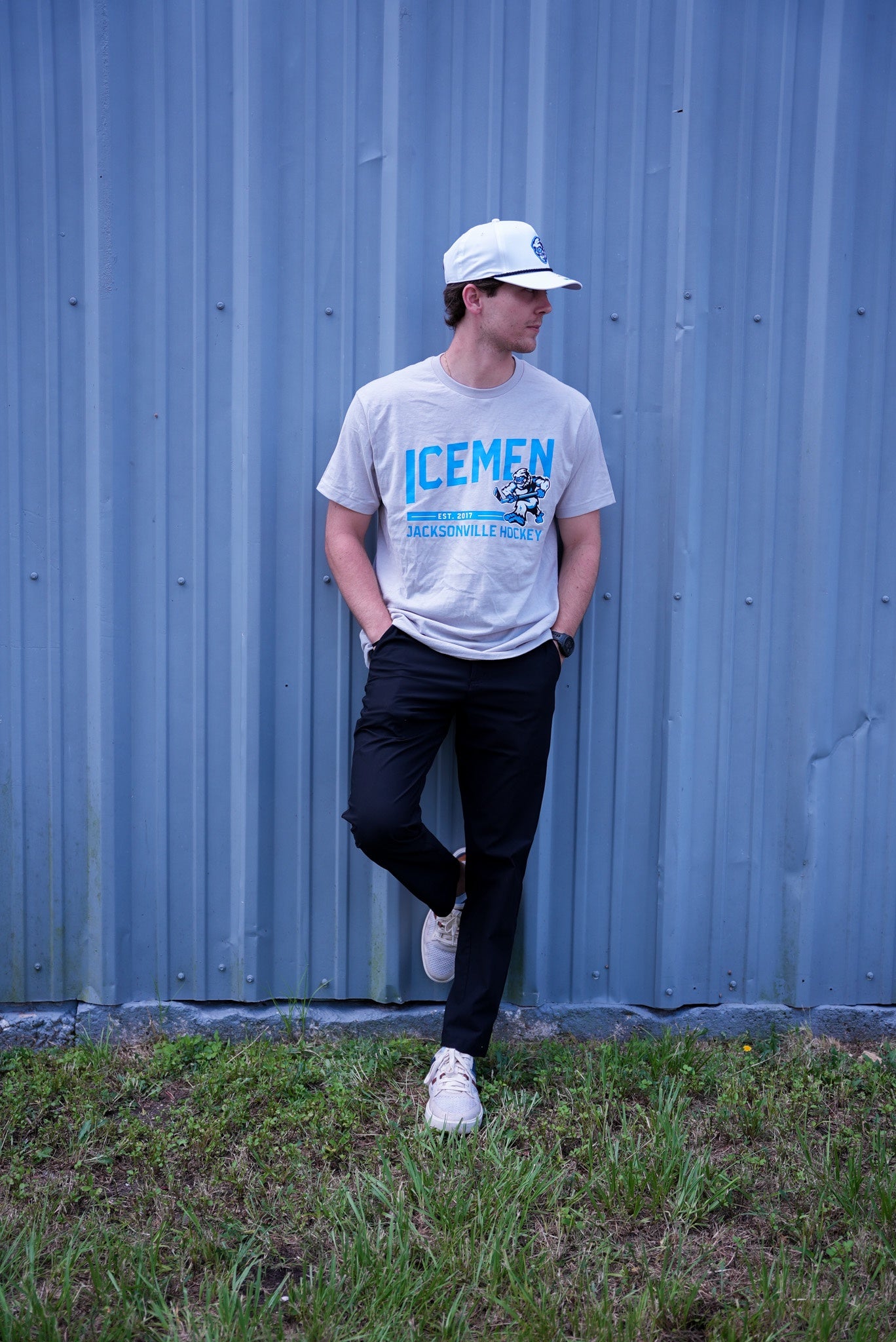 Jacksonville Icemen Silver Established Fine Jersey T-Shirt