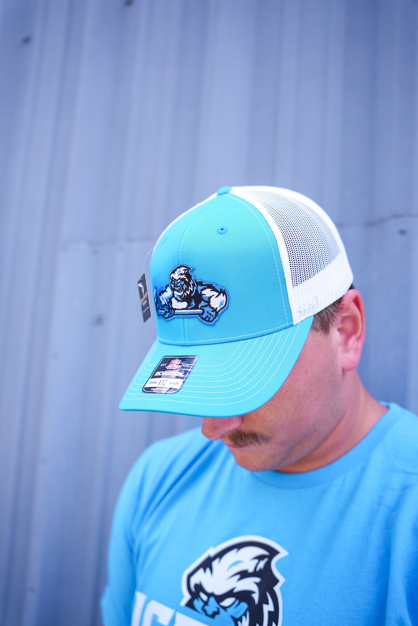 Jacksonville Icemen CYN/WHT Alternate Logo Richardson Trucker Snapback