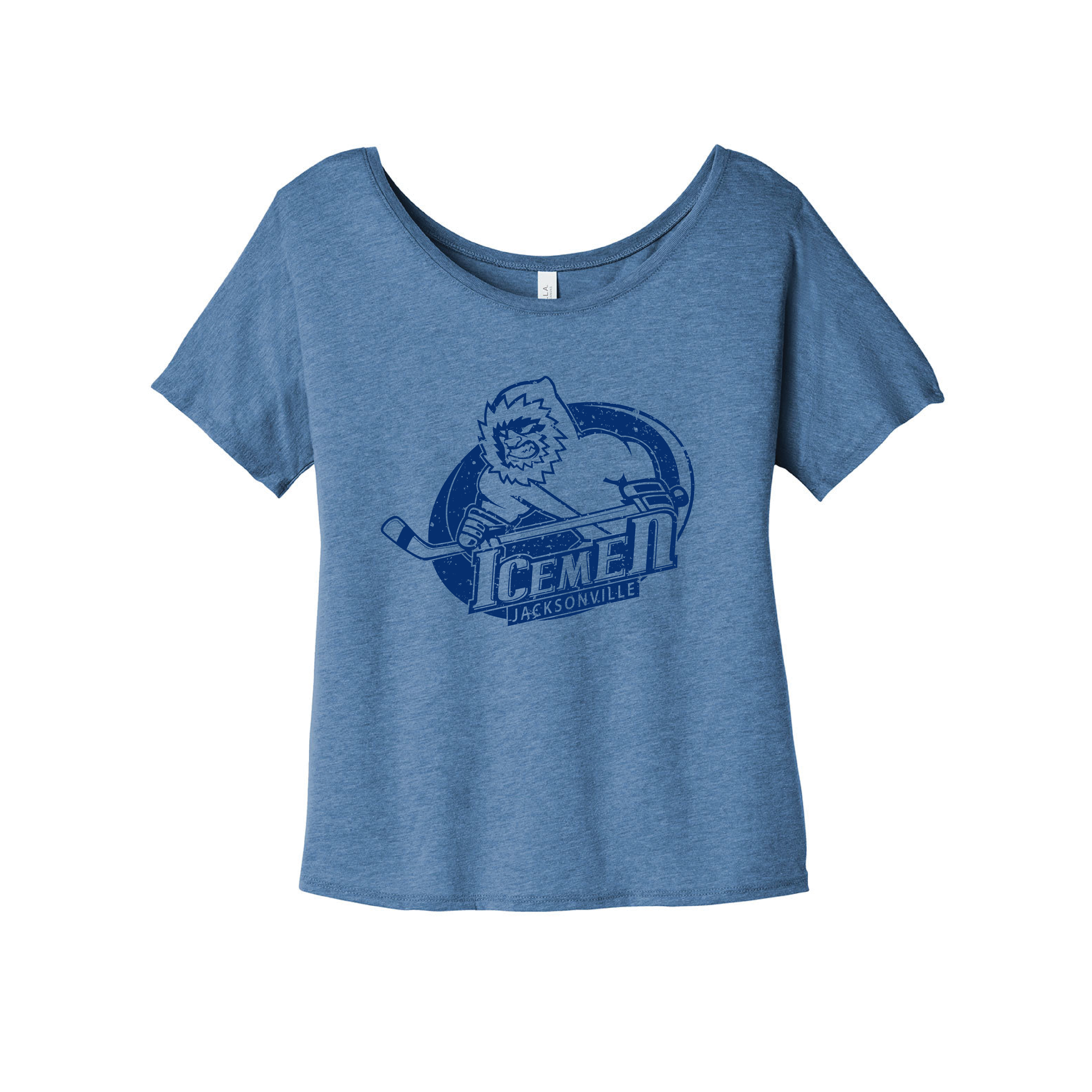 Jacksonville Icemen Women's Blue Triblend Slouchy Tee