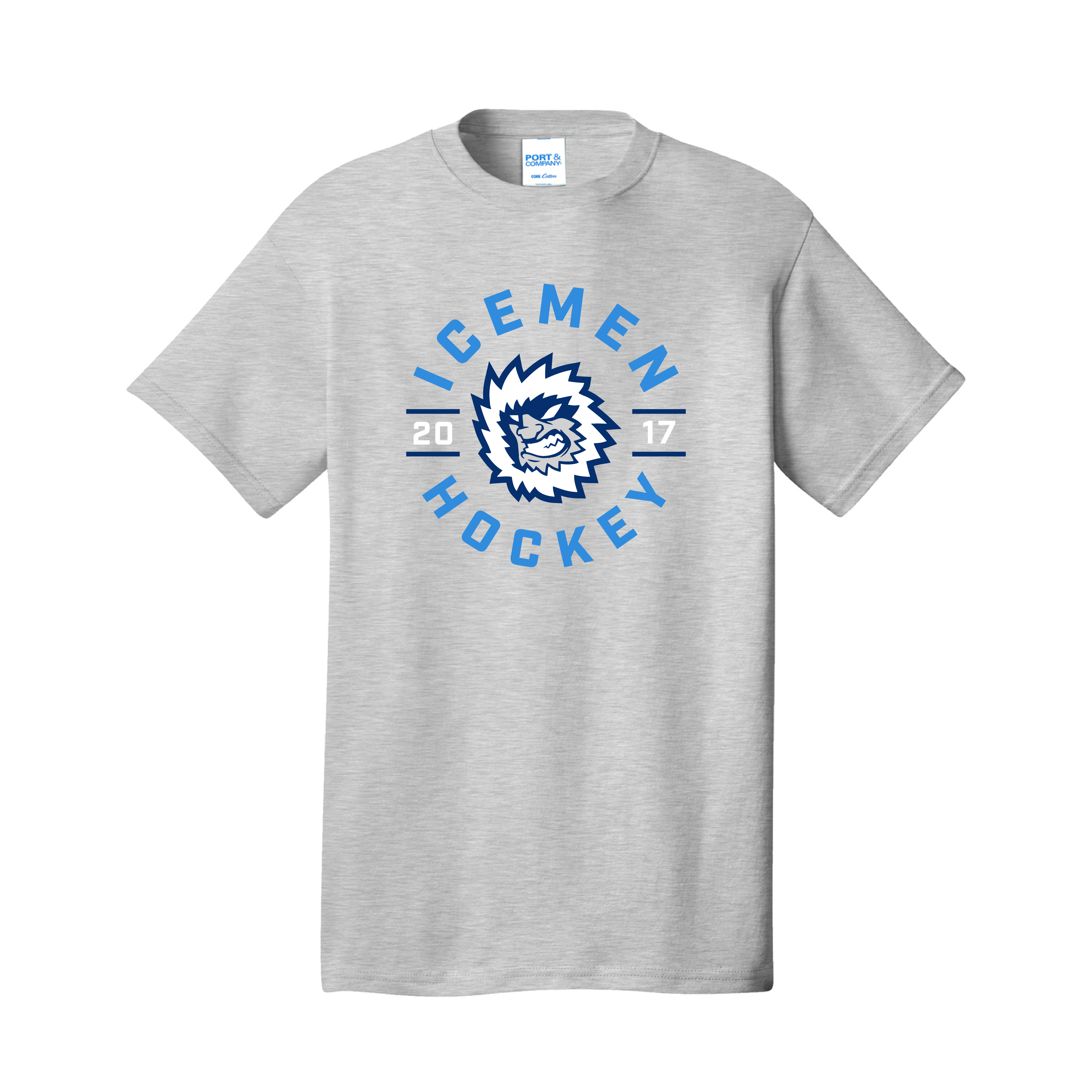 Jacksonville Icemen Ash Core Circle Graphic Cotton T-Shirt