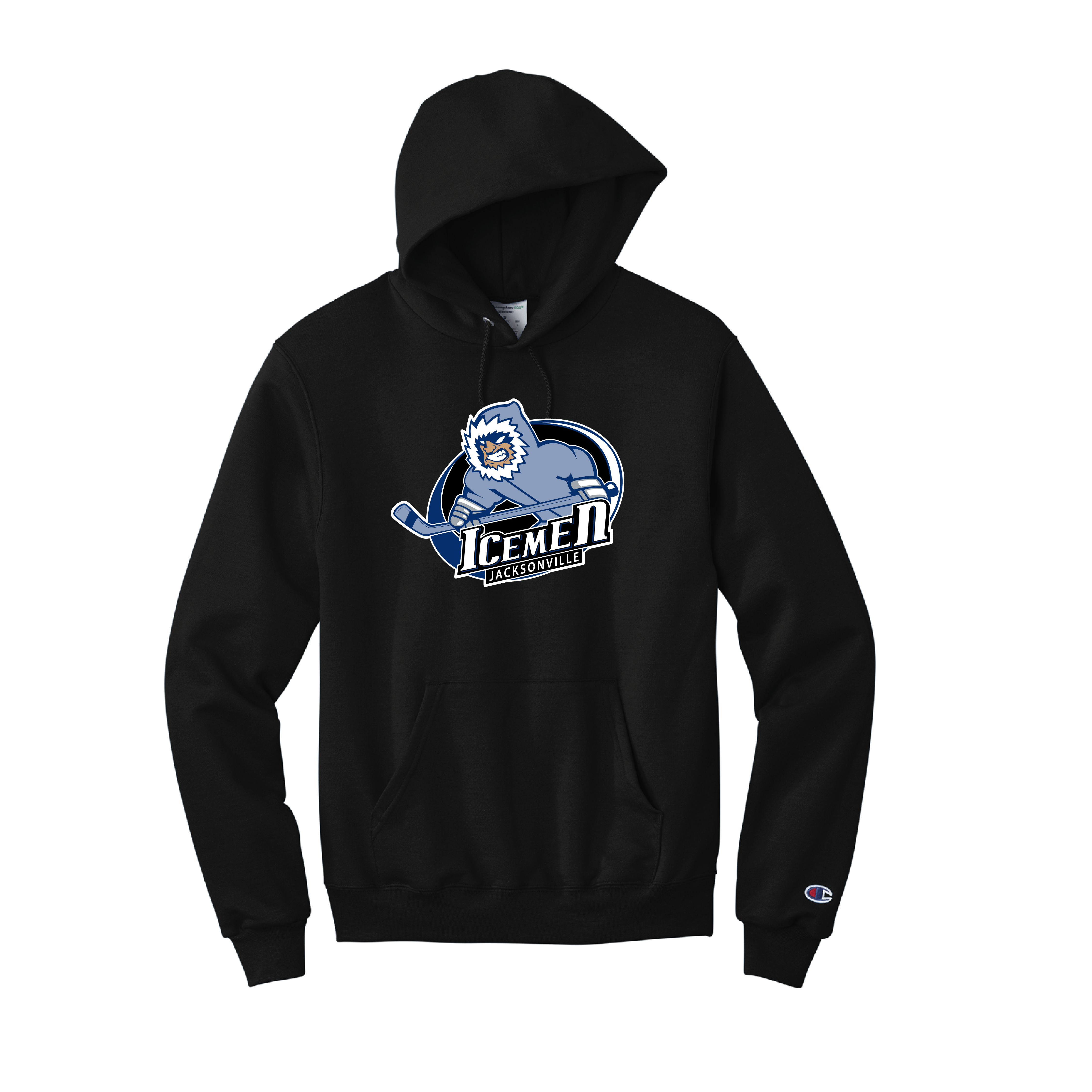 Jacksonville Icemen Black Champion Powerblend Primary Logo Pullover Hoodie
