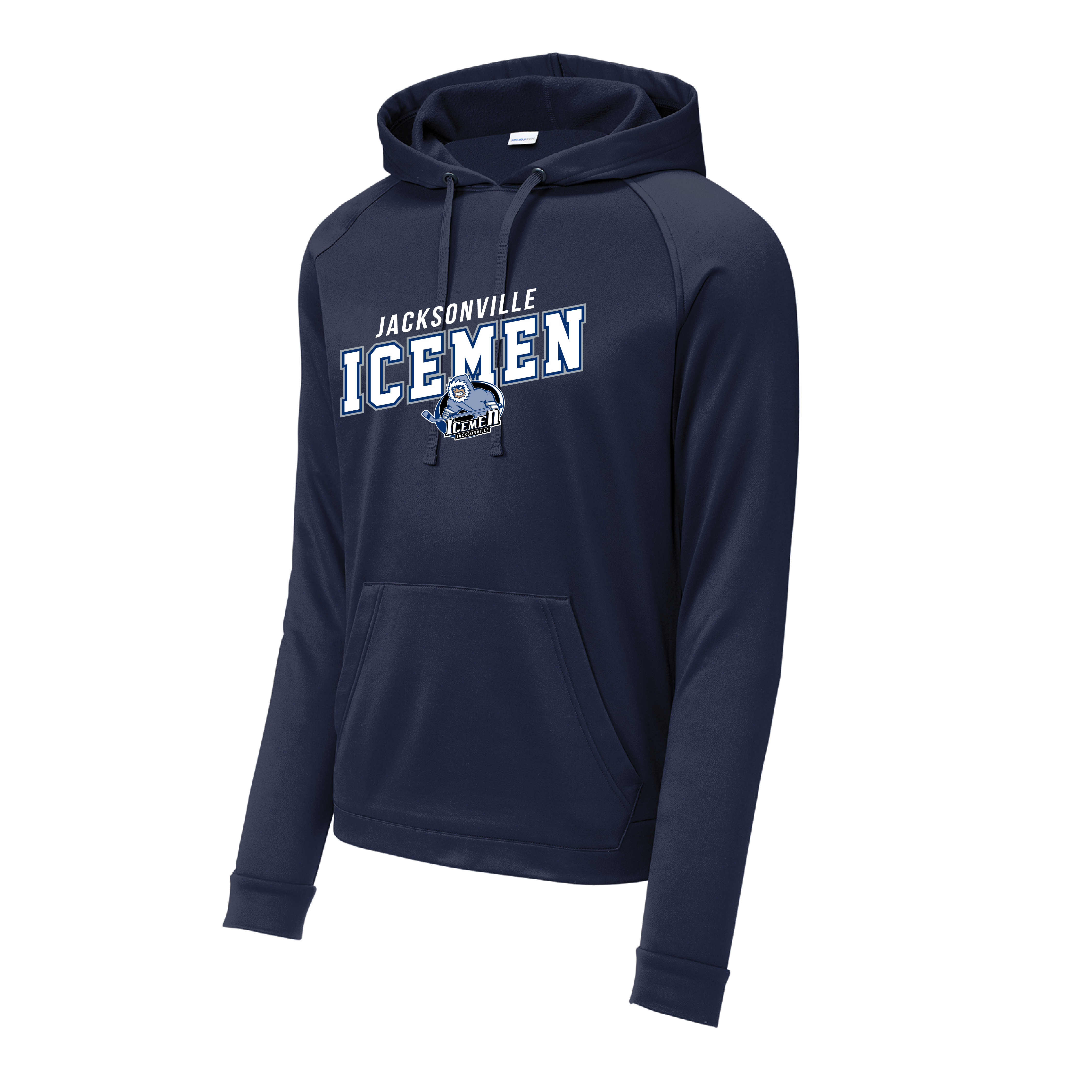 Jacksonville Icemen Navy Sport-Tek Re-Compete Fleece Pullover Hoodie