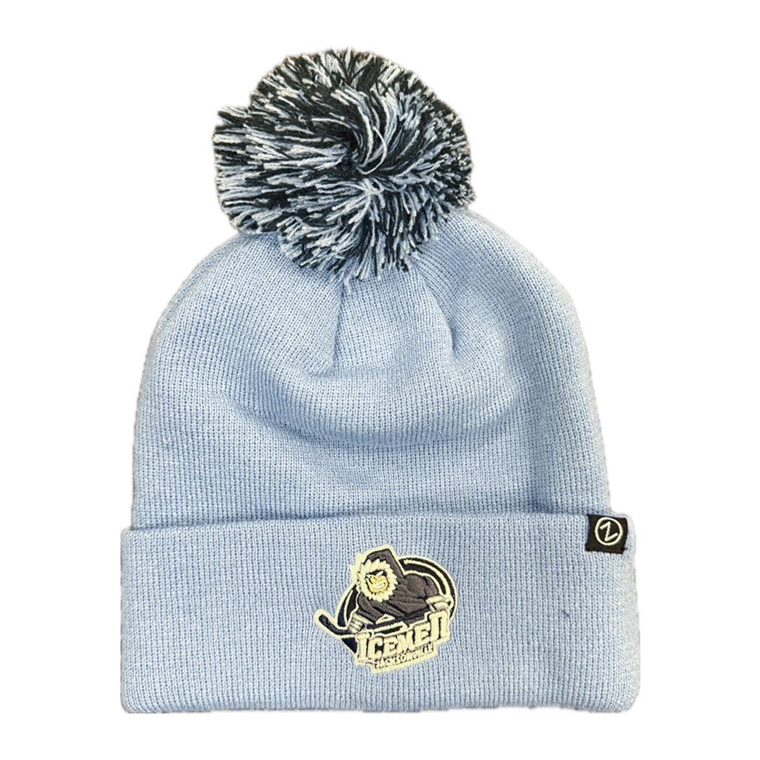 Jacksonville Icemen Light Blue/ Navy Pom Beanie