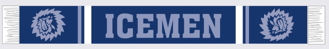 Icemen Monochrome Blue/White Tassel Scarf