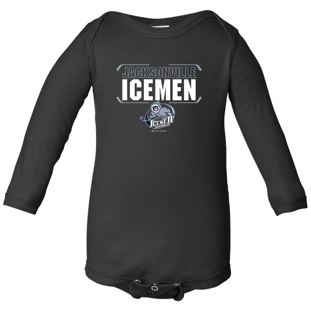 Jacksonville Icemen Black Long Sleeve Onesie
