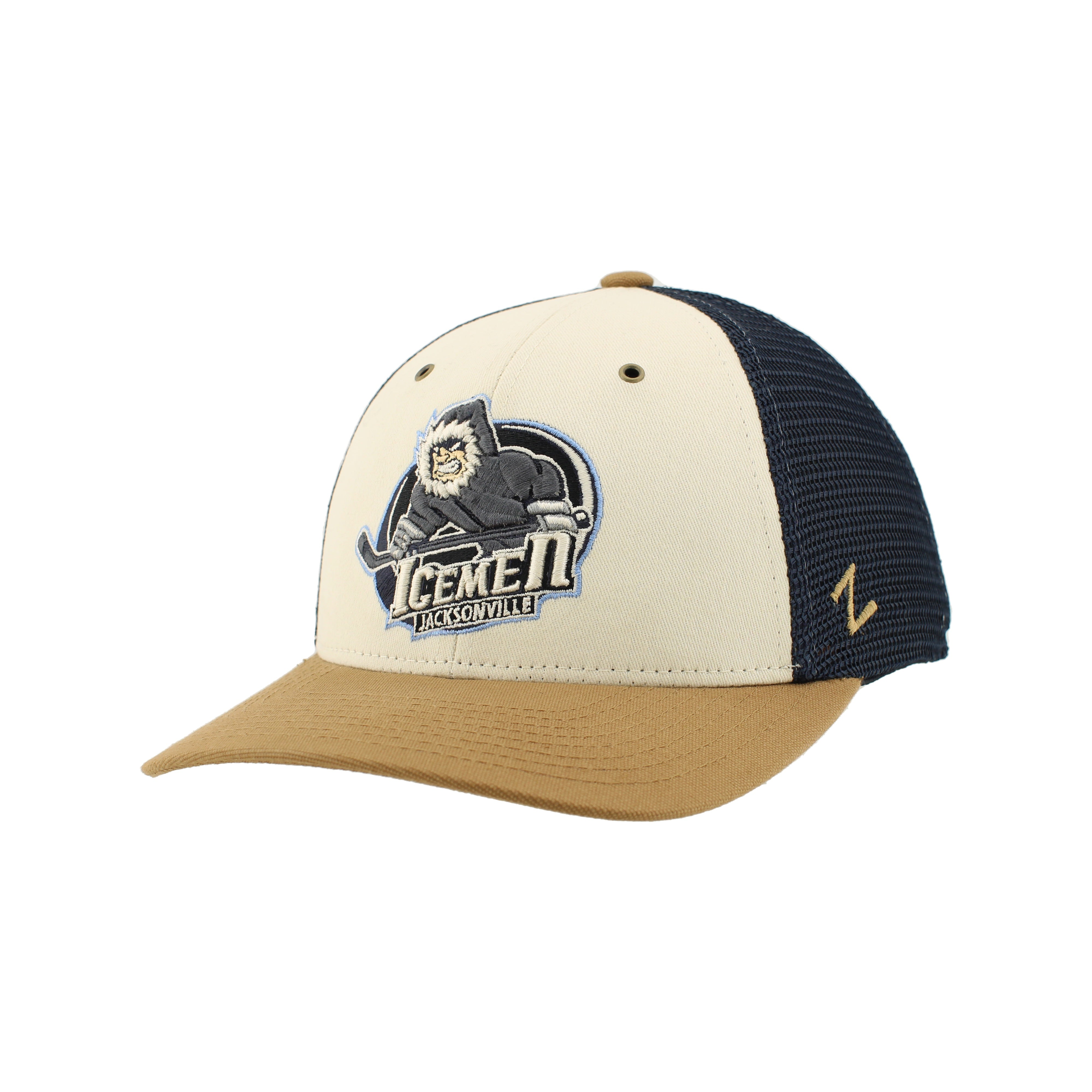 Jacksonville Icemen Adapt Ivory/Brown/Dk Nvy Hat