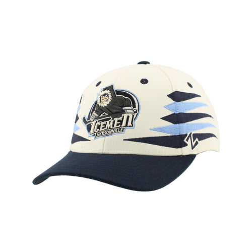 Jacksonville Icemen Competitor Ivory/ Dk Navy Arch Diamond Hat