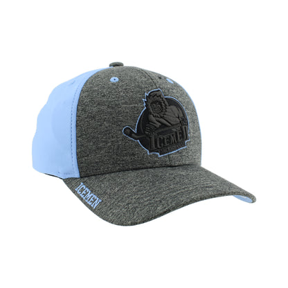 Jacksonville Icemen Myth Heather Charcoal/Lt Blue Fitted Hat
