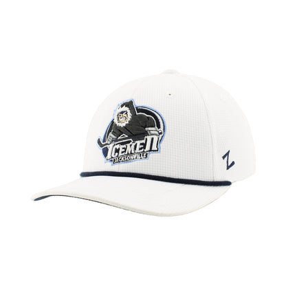 Jacksonville Icemen Backspin White/Dark Navy Caddie 3D Adjustable Hat