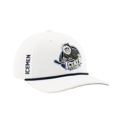 Jacksonville Icemen Backspin White/Dark Navy Caddie 3D Adjustable Hat