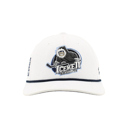 Jacksonville Icemen Backspin White/Dark Navy Caddie 3D Adjustable Hat