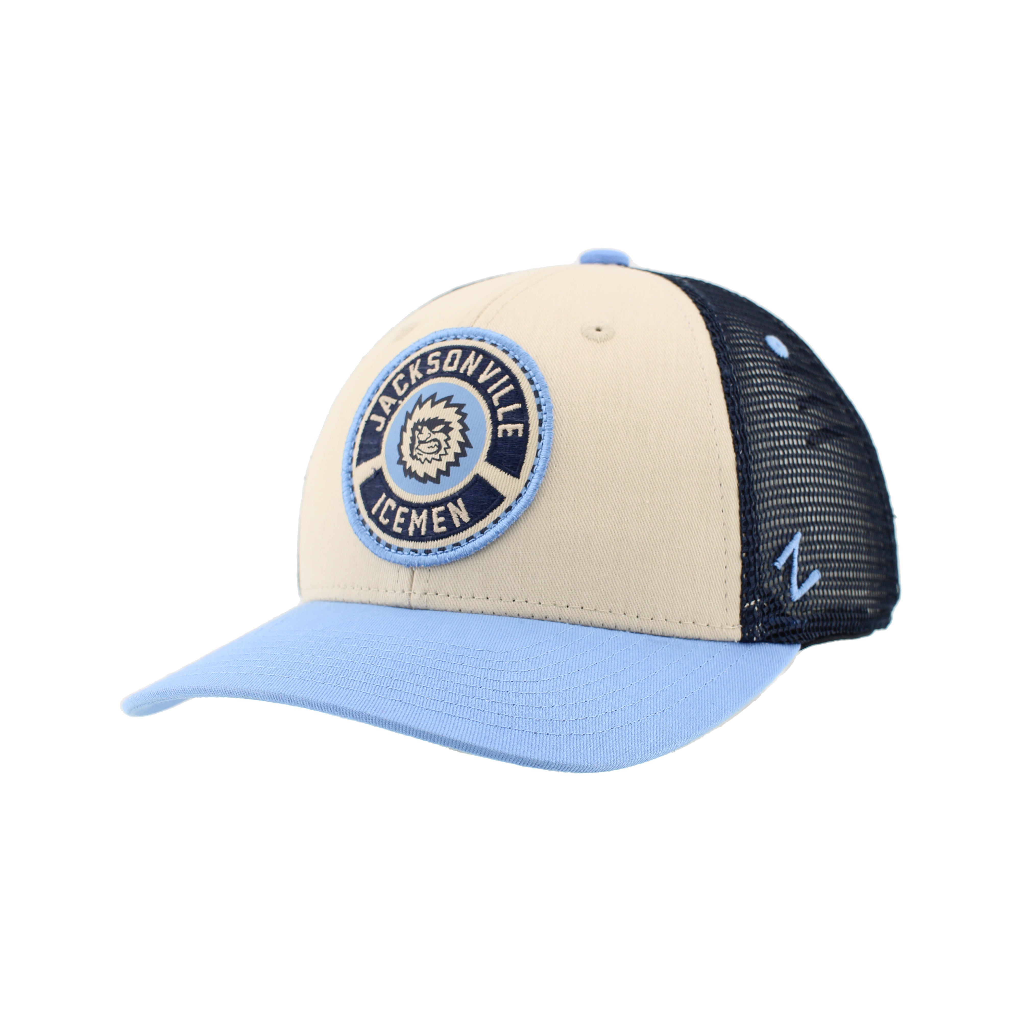 Jacksonville Icemen Homespun Stone/Lt Blue/Navy Adjustable Hat