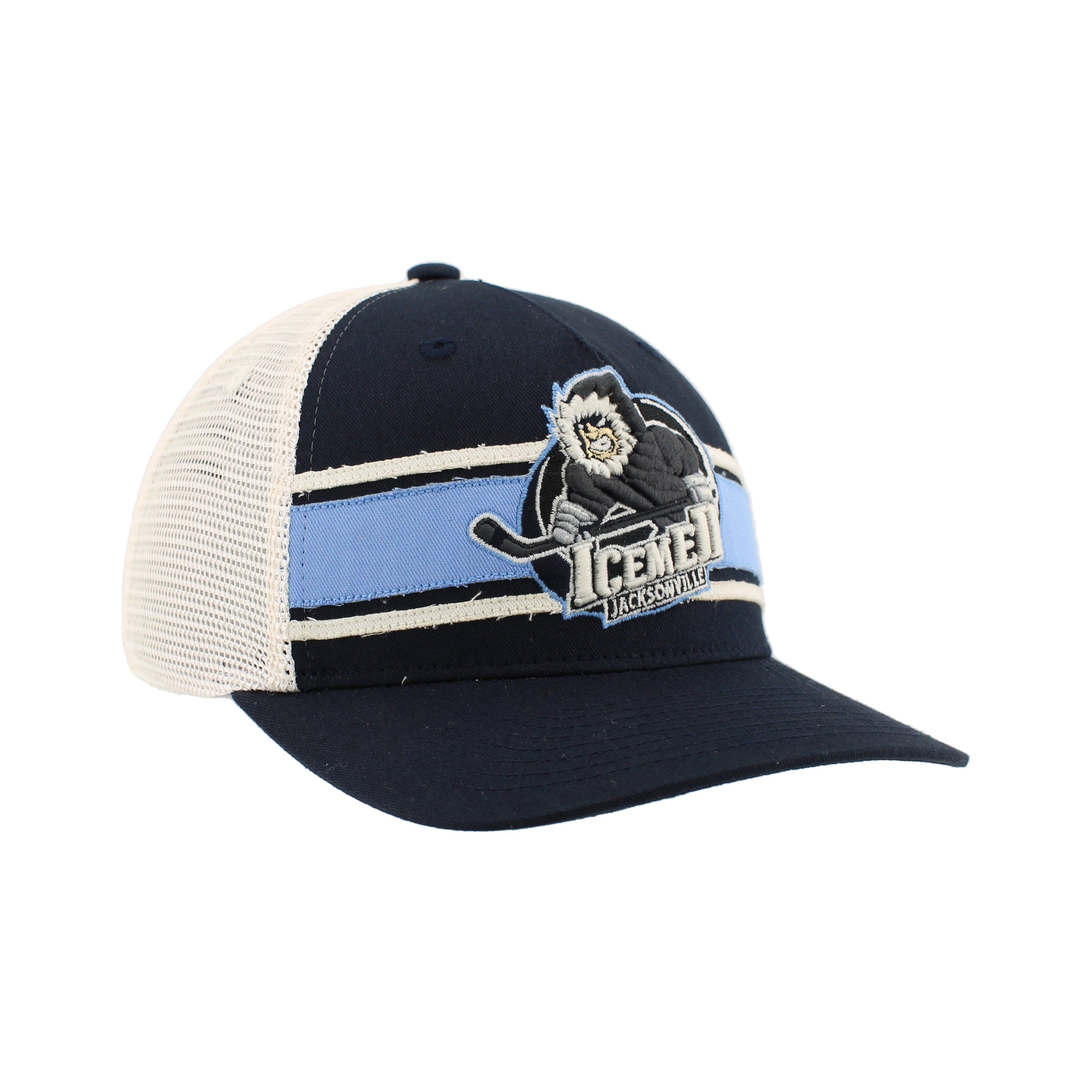 Jacksonville Icemen Champ Dark Navy/Stone Striped Mesh Adjustable Hat