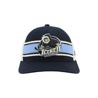 Jacksonville Icemen Champ Dark Navy/Stone Striped Mesh Adjustable Hat