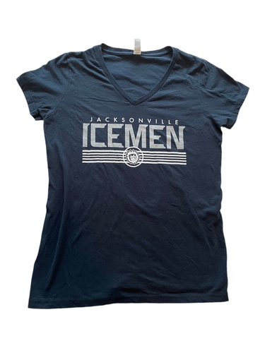 Jacksonville Icemen Gen 6 Navy Ladies Short-Sleeved V-Neck