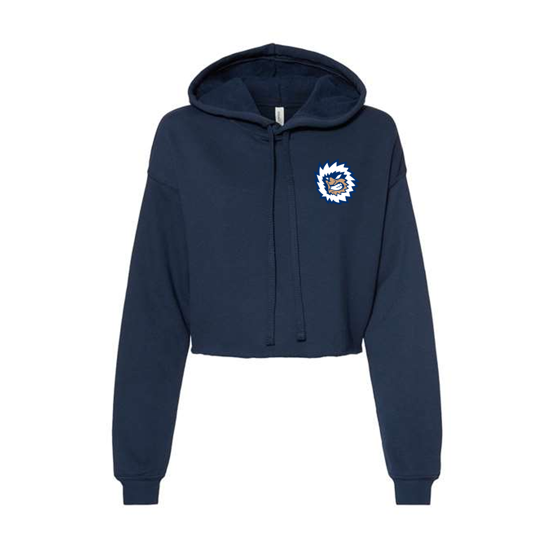 Jacksonville Icemen Women's Navy Crop Fleece Hoodie
