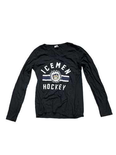 Jacksonville Icemen Ladies V-Neck Black Long-Sleeve Tee