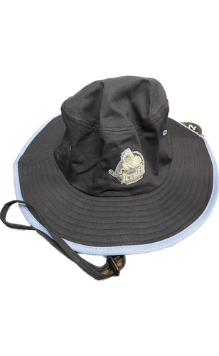 Cotton Wide Brim Bucket Hat with Drawstring