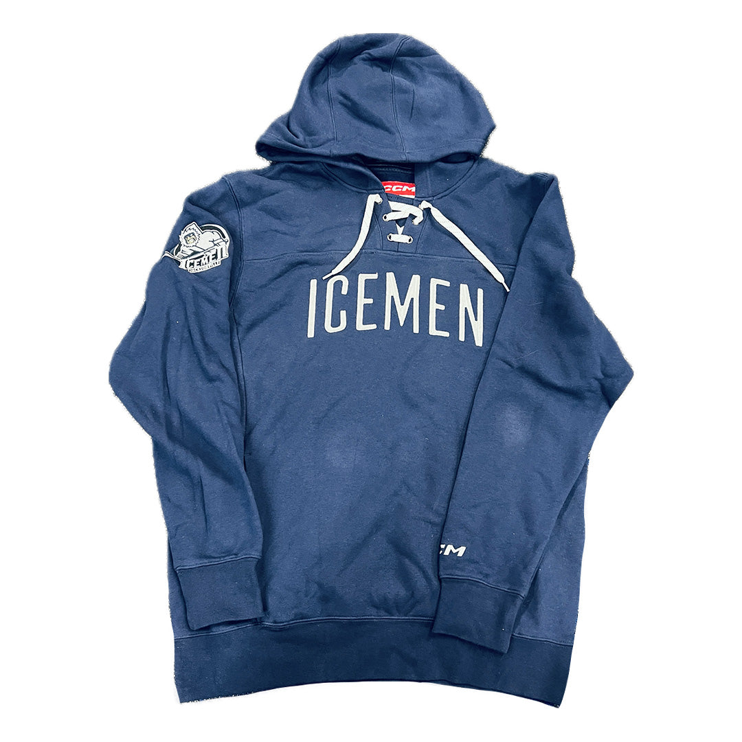 Jacksonville Icemen CCM Navy Hockey Laced Hoodie