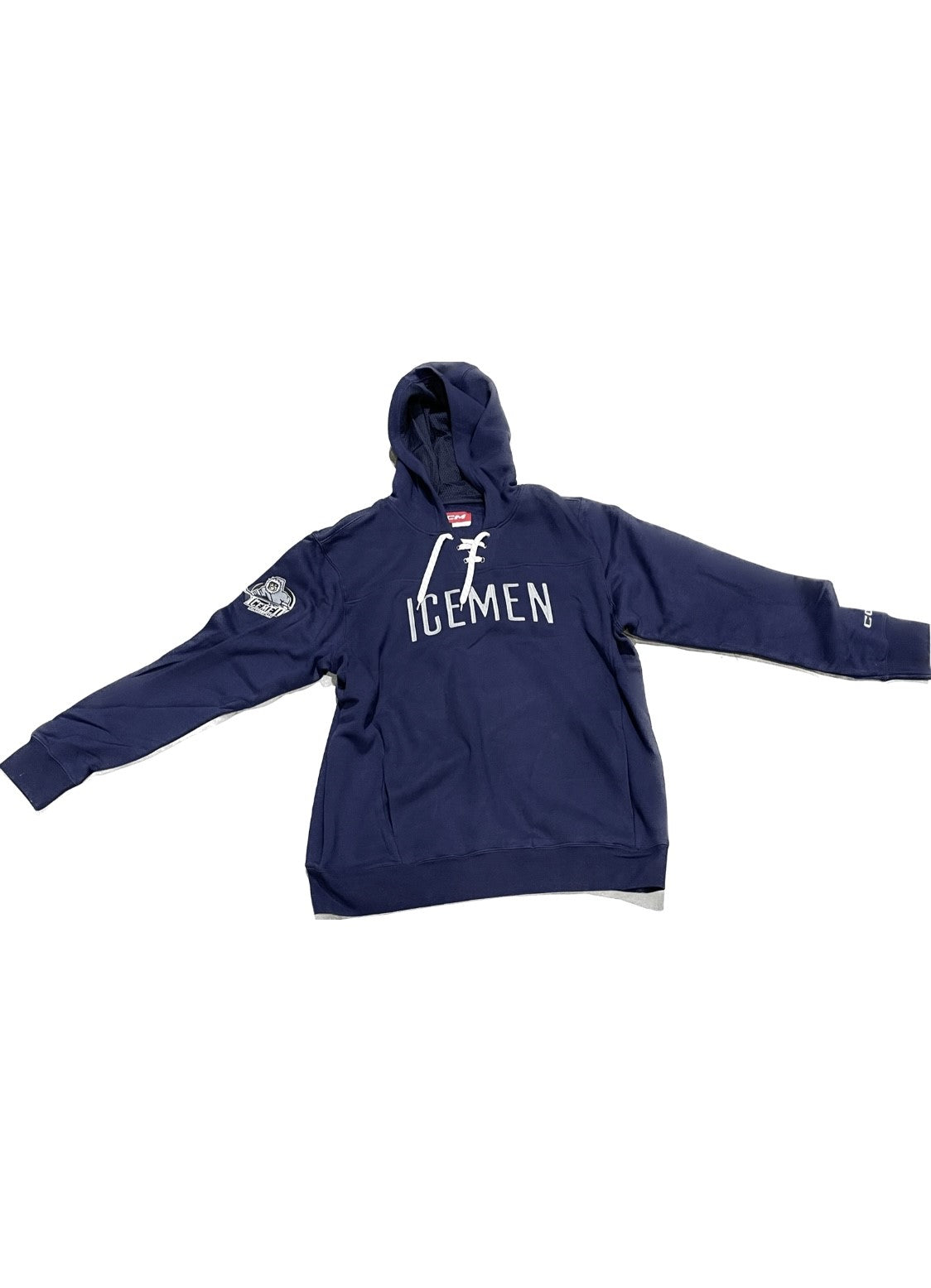 Jacksonville Icemen CCM Navy Hockey Laced Hoodie