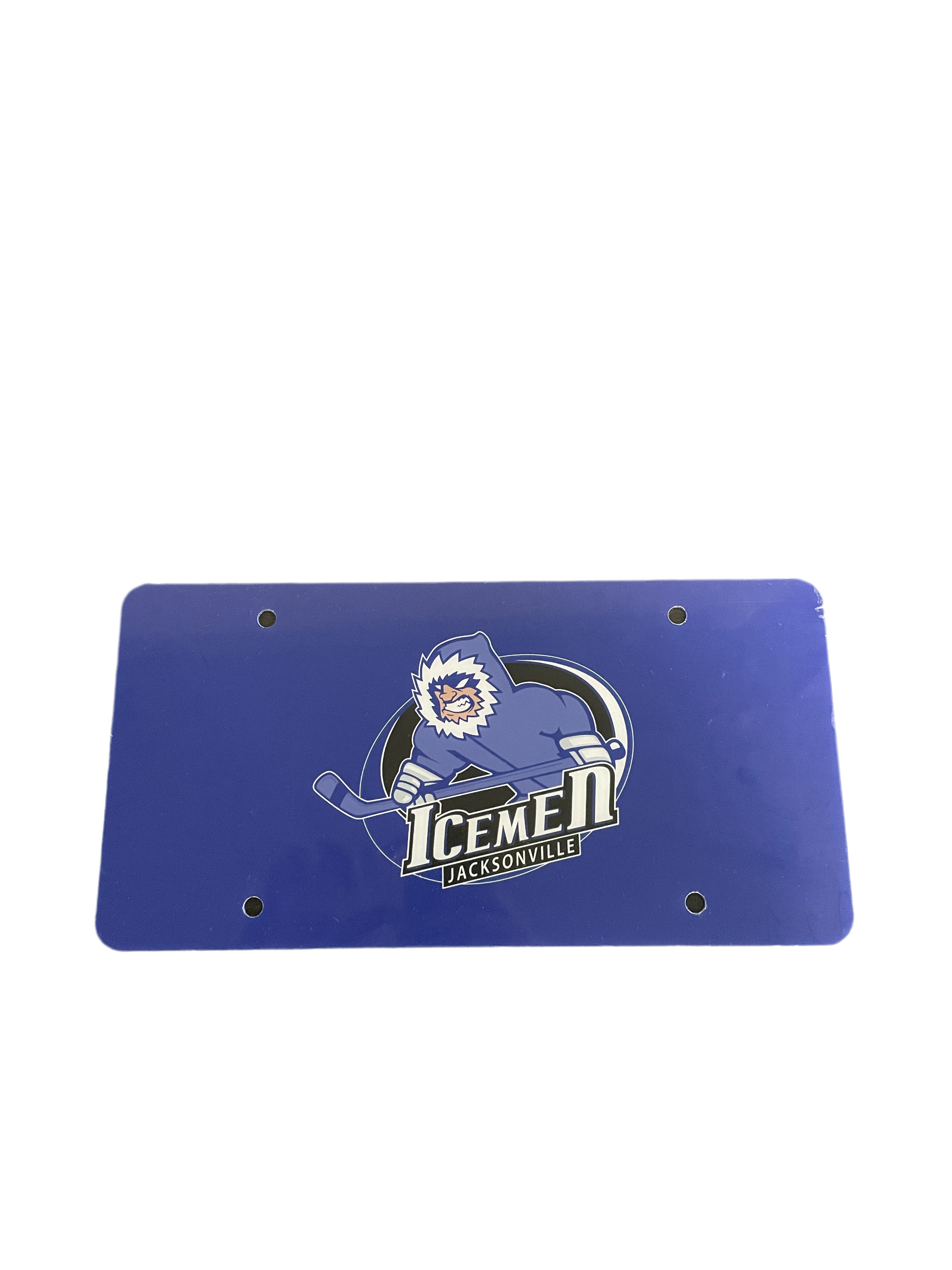 Jacksonville Icemen Blue Plastic License Plate
