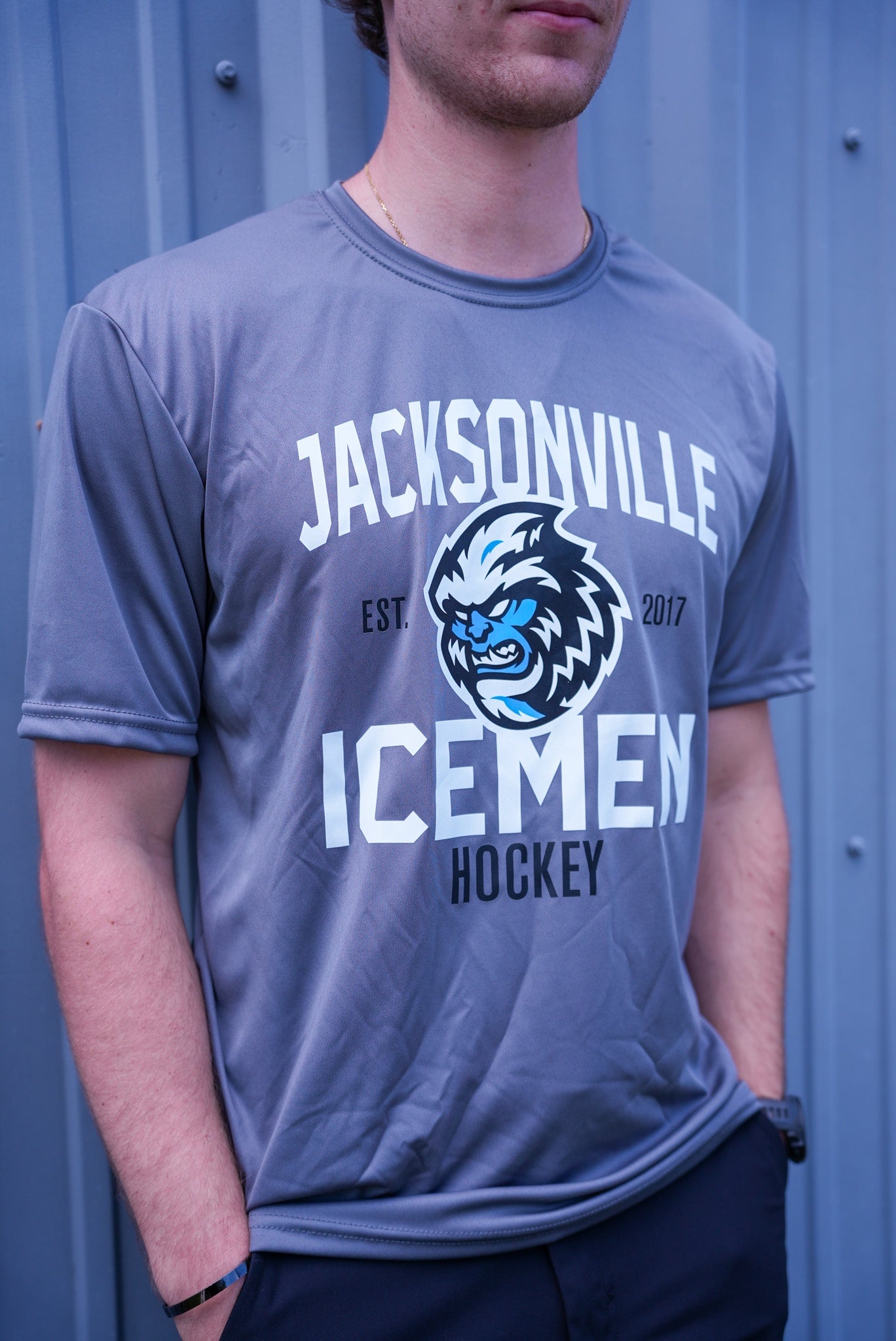 Icemen Graphite Est Head Logo A4 Cooling Performance Tee