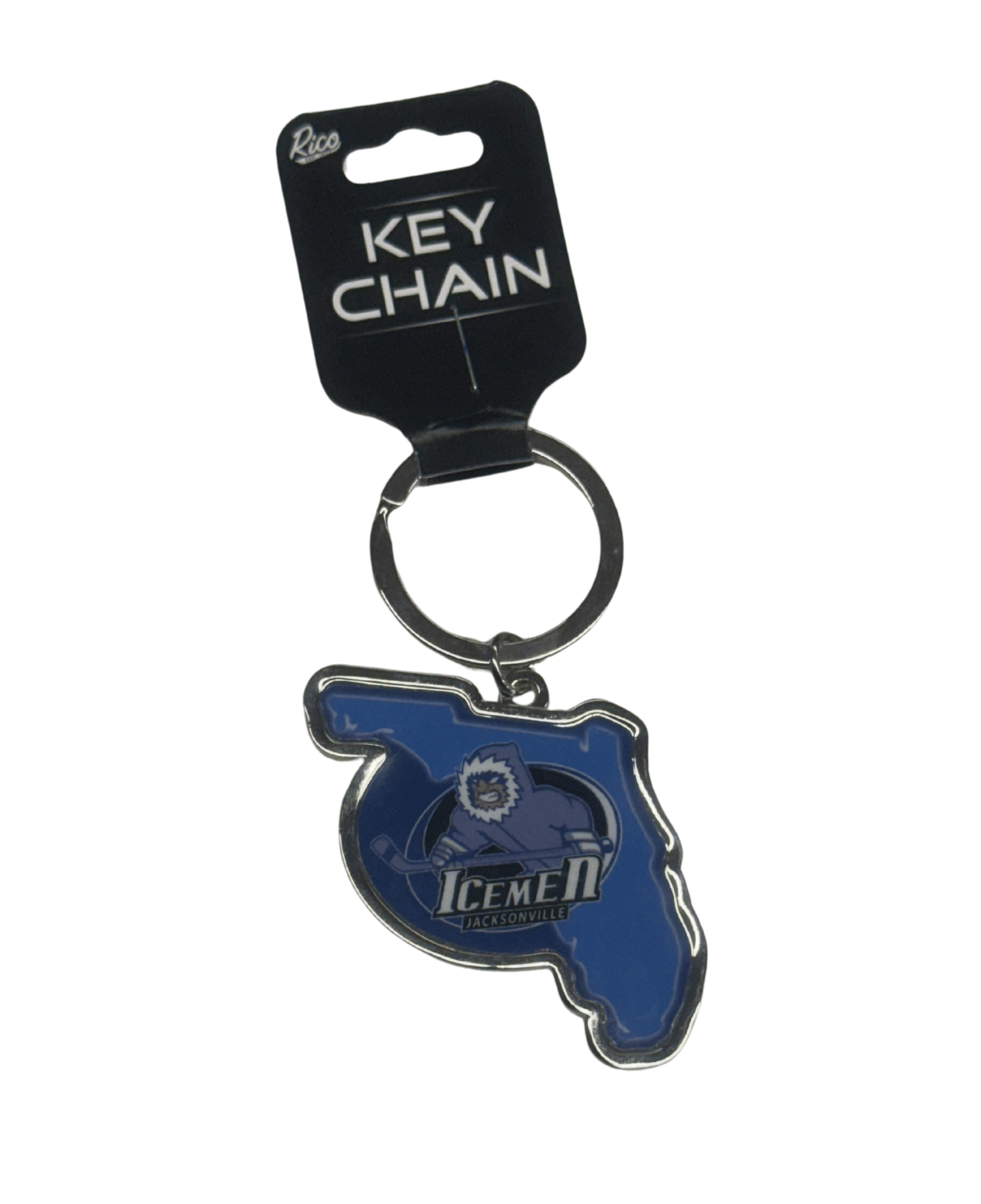 Jacksonville Icemen State Shaped Keychain