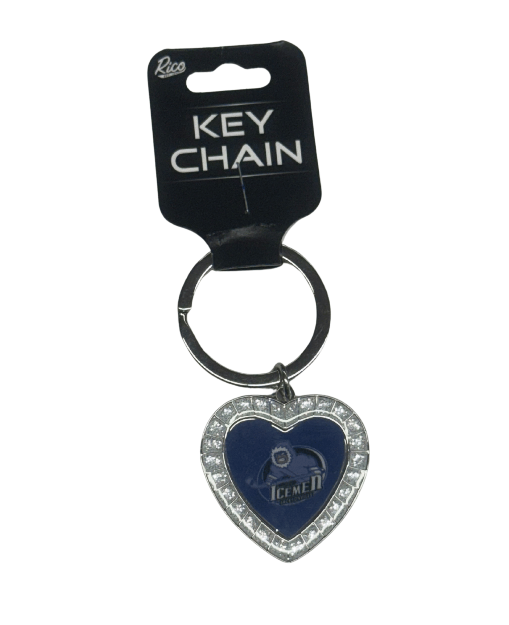 Jacksonville Icemen Metal Heart Keychain
