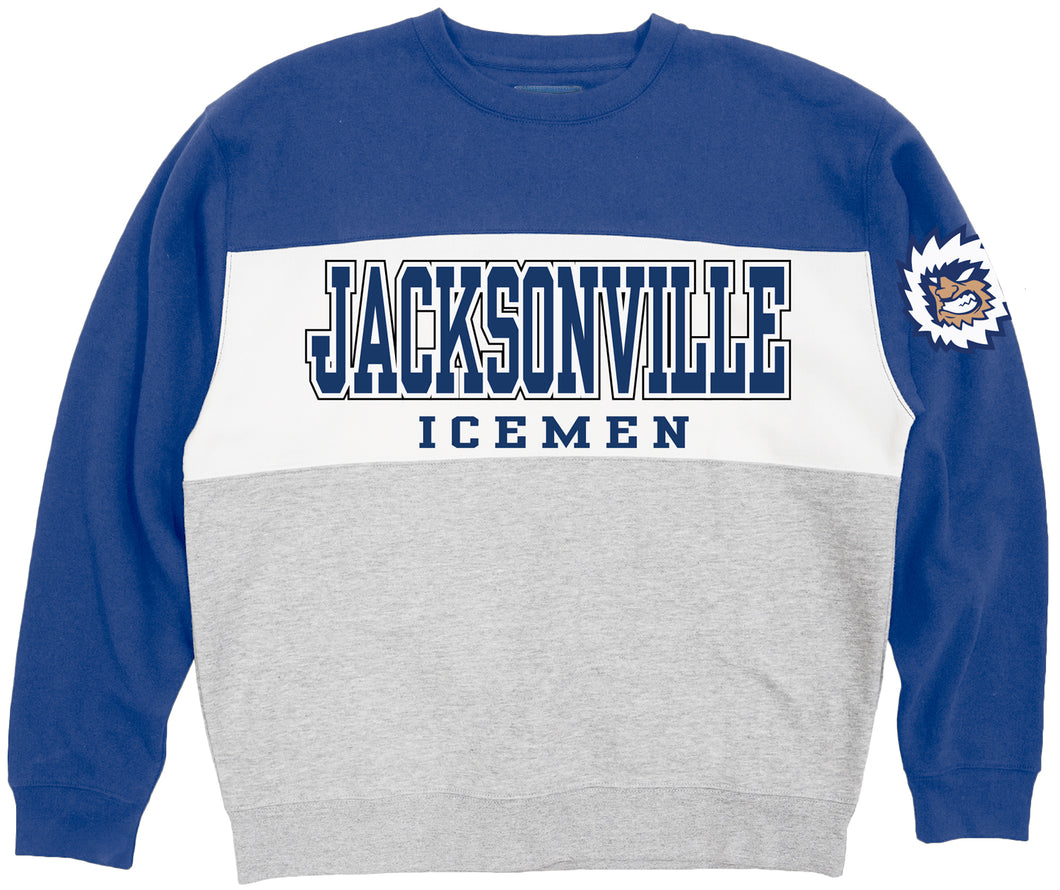 Jacksonville Icemen Blue Big Boost Crew Neck Sweatshirt