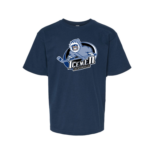 Jacksonville Icemen Youth Deep Navy Primary Logo Soft Touch T-Shirt