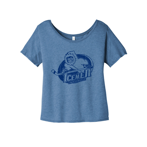 Jacksonville Icemen Women's Blue Triblend Slouchy Tee