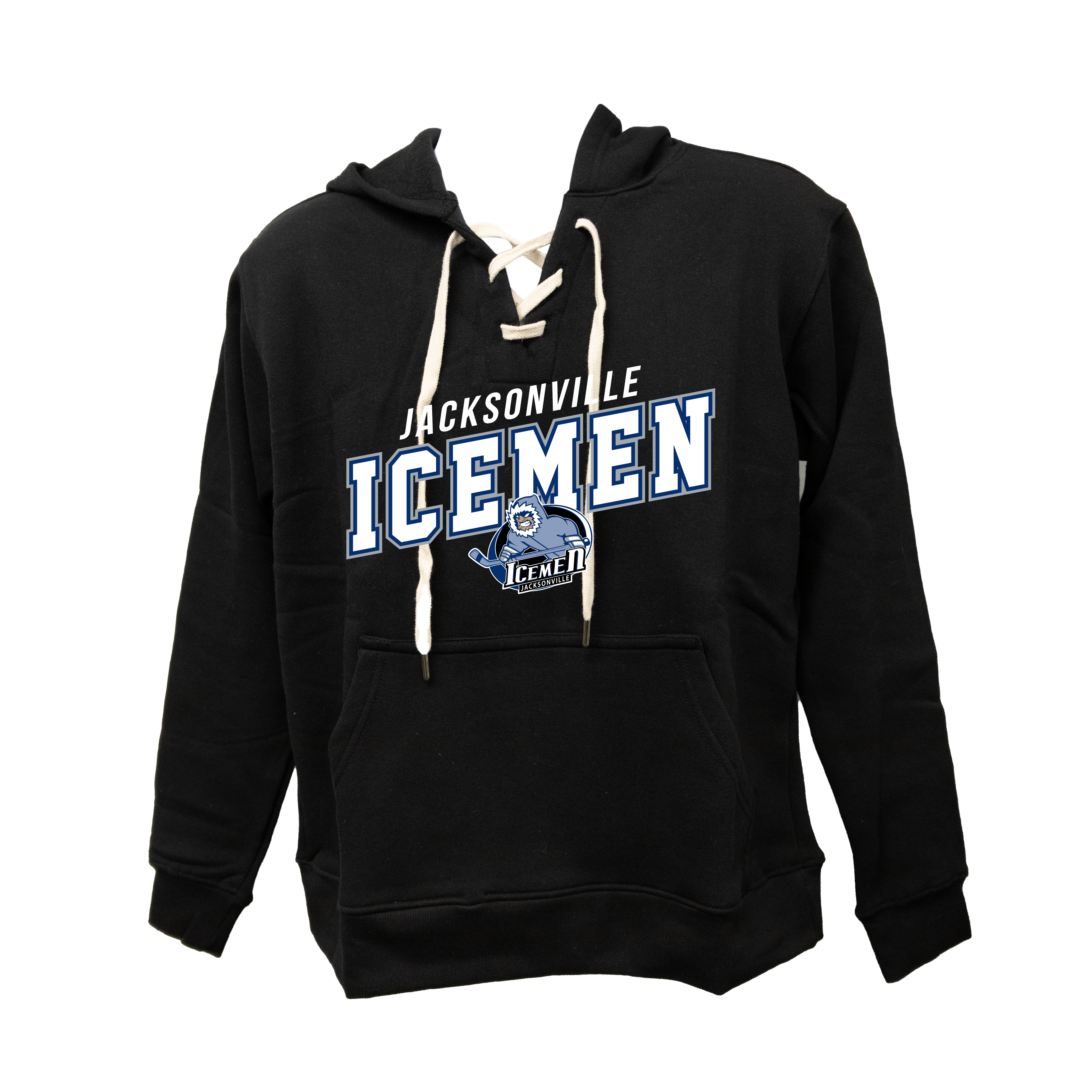 Jacksonville Icemen Black Primary Text Lace Hoodie