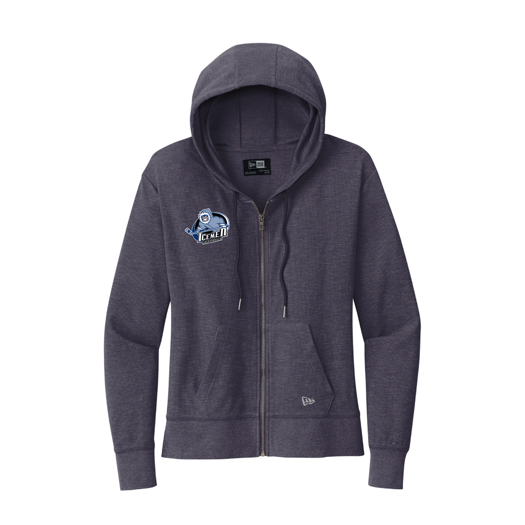 Jacksonville Icemen Women's Black/Heather New Era Thermal Full-Zip Hoodie