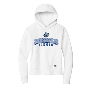 Jacksonville Icemen Women's White New Era Comeback Fleece Pullover Hoodie