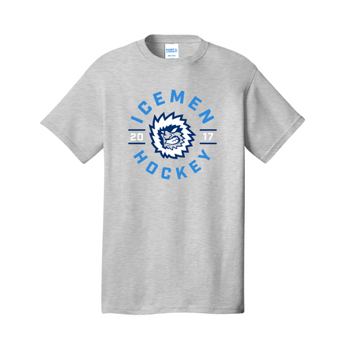 Jacksonville Icemen Ash Core Circle Graphic Cotton T-Shirt