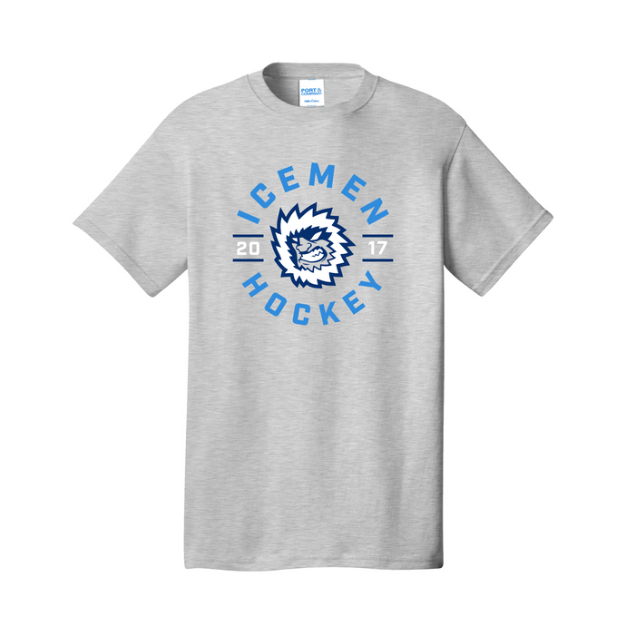 Jacksonville Icemen Ash Core Circle Graphic Cotton T-Shirt