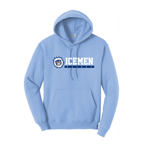 Jacksonville Icemen Light Blue Fleece Pullover Hooded Sweatshirt