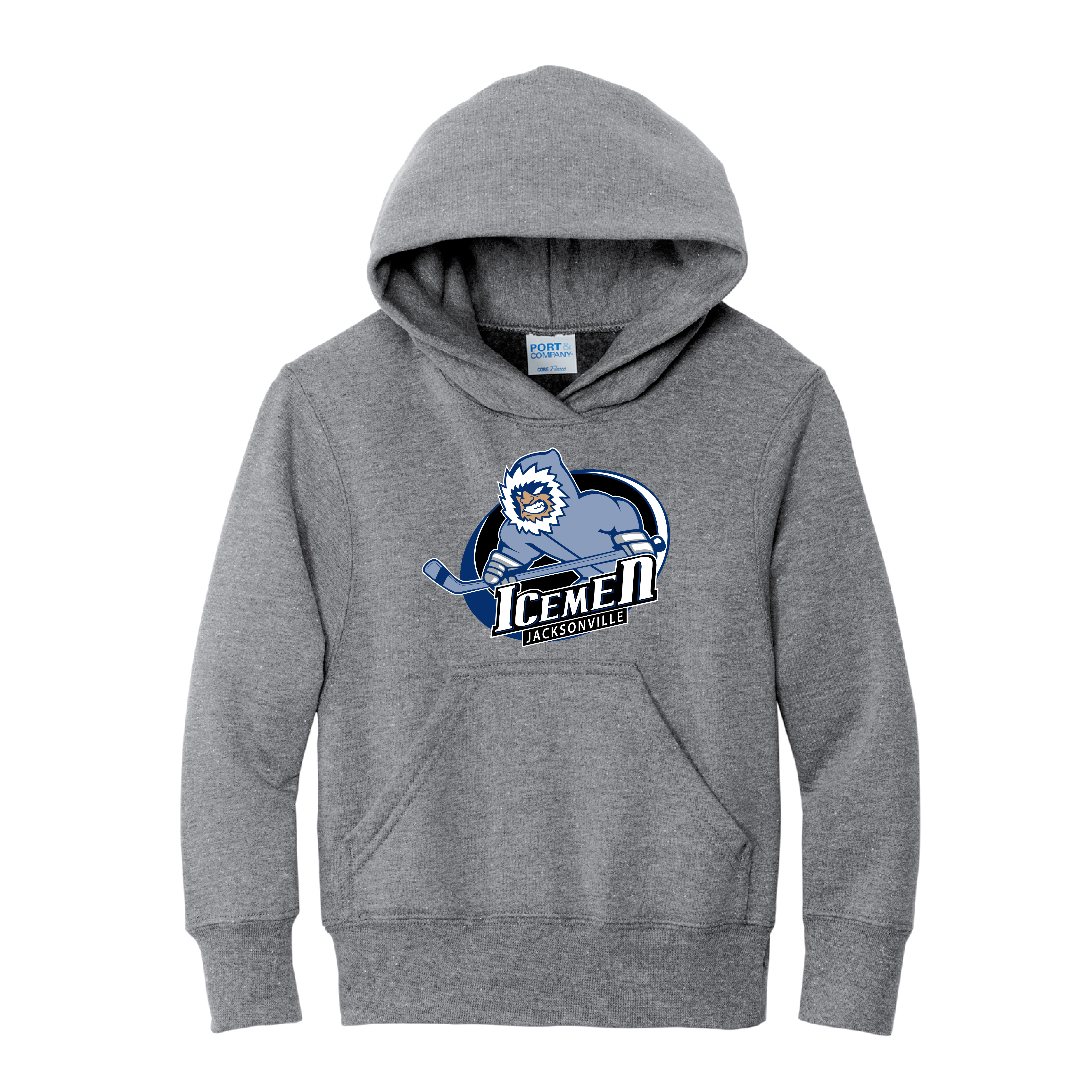 Jacksonville Icemen Women's Charcoal Sueded Fleece Crop Hooded Sweatshirt