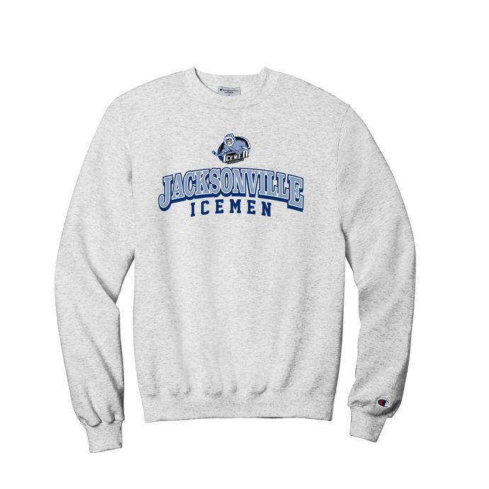 Jacksonville Icemen Steel Grey Champion Powerblend Crewneck Sweatshirt