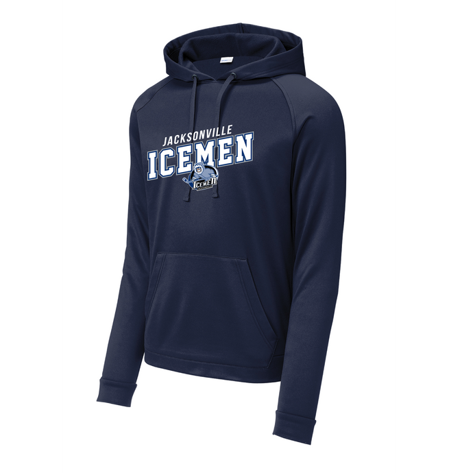Jacksonville Icemen Navy Sport-Tek Re-Compete Fleece Pullover Hoodie