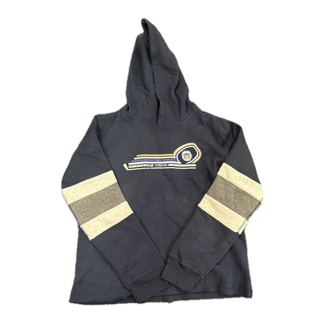 Jacksonville Icemen Navy Isla Sleeve Stripe Ladies Pullover