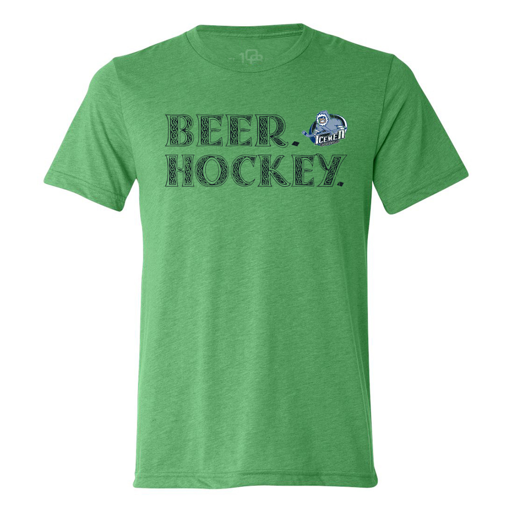 Jacksonville Icemen Green Celtic Beer Hockey Tee