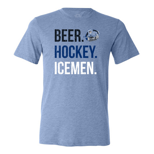 Jacksonville Icemen Light Blue Beer Hockey Tee